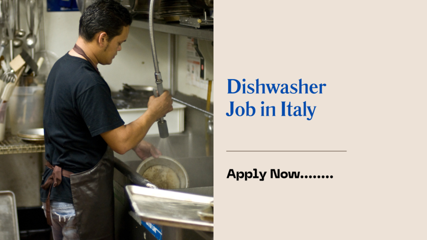 Dishwasher Job in Italy
